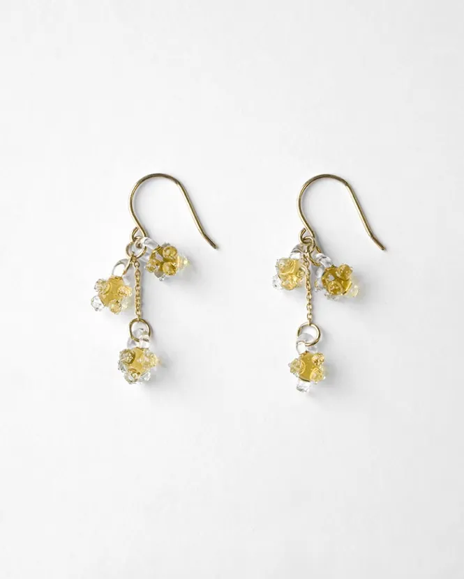 ピアス ひとふさのミモザ イエロー1